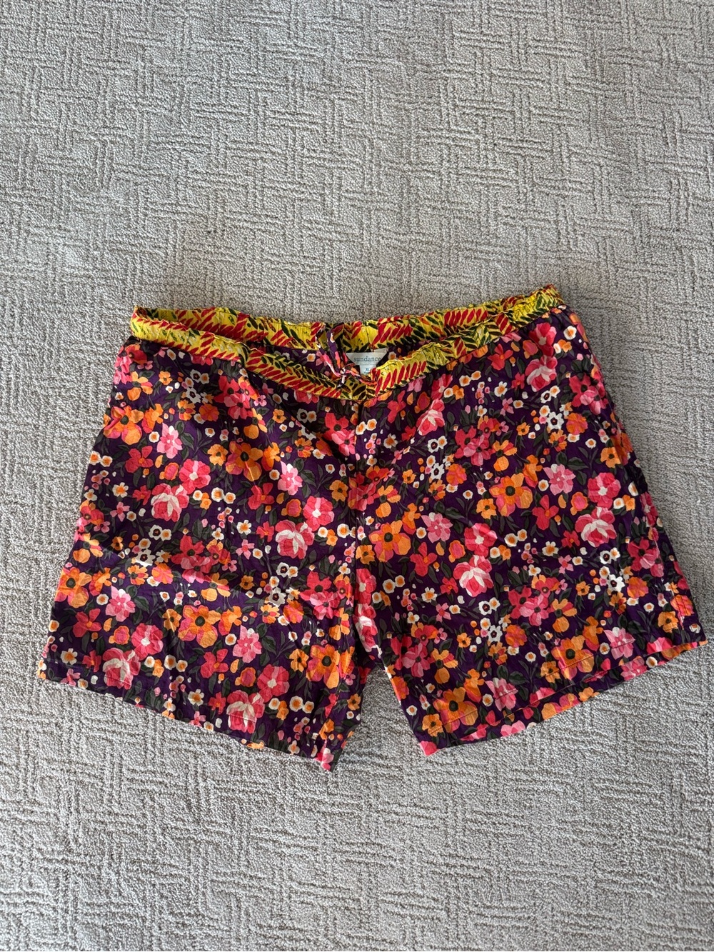 Sundance Floral Shorts in Purple, Pink, Orange, Yellow